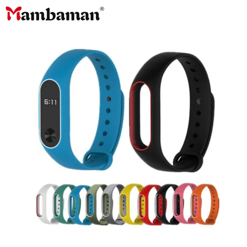 

Mambaman color mi band 2 accessories pulseira miband 2 strap replacement silicone wriststrap for xiaomi mi2 smart bracelet