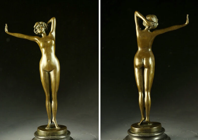 

6" China Bronze Buddhism Happy Maitreya Buddha Sit Gourd Statue decoration bronze factory outlets