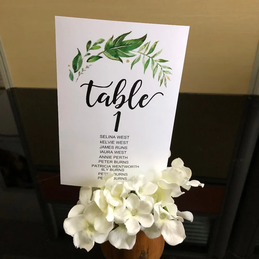  10 Personalized Wedding place card table names numbers signs with guest name Invitation - 32958021573