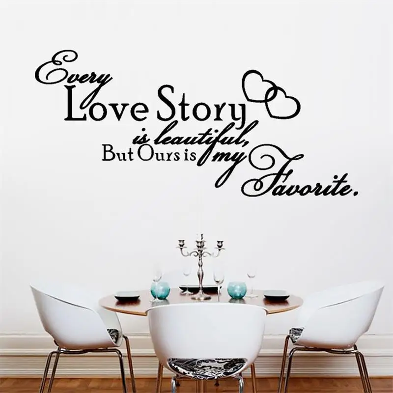 Love Story Is Beautiful Home Decor Quote Wall Decals Bedroom Removable
