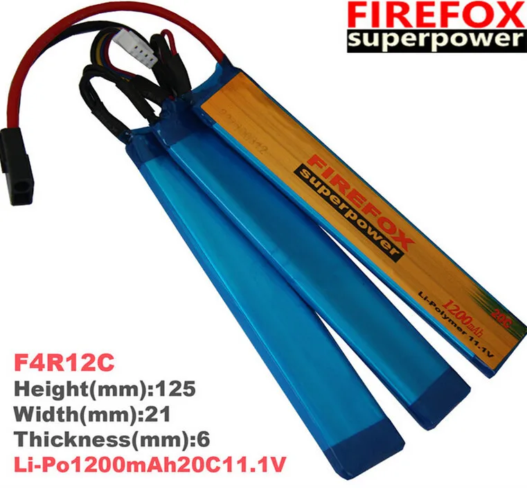 

1pcs 100% Orginal FireFox 11.1V 1200mAh Li-Po Polymer 3 cell Battery 20C F4R12C Drop shipping