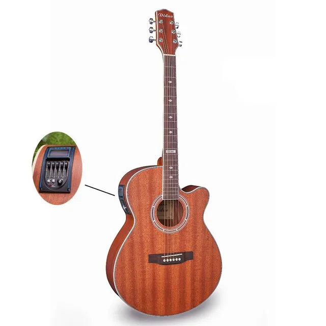 Cheap Wood color guitars 40-44 40 inch high quality Electric Acoustic Guitar Rosewood Fingerboard guitarra with guitar strings