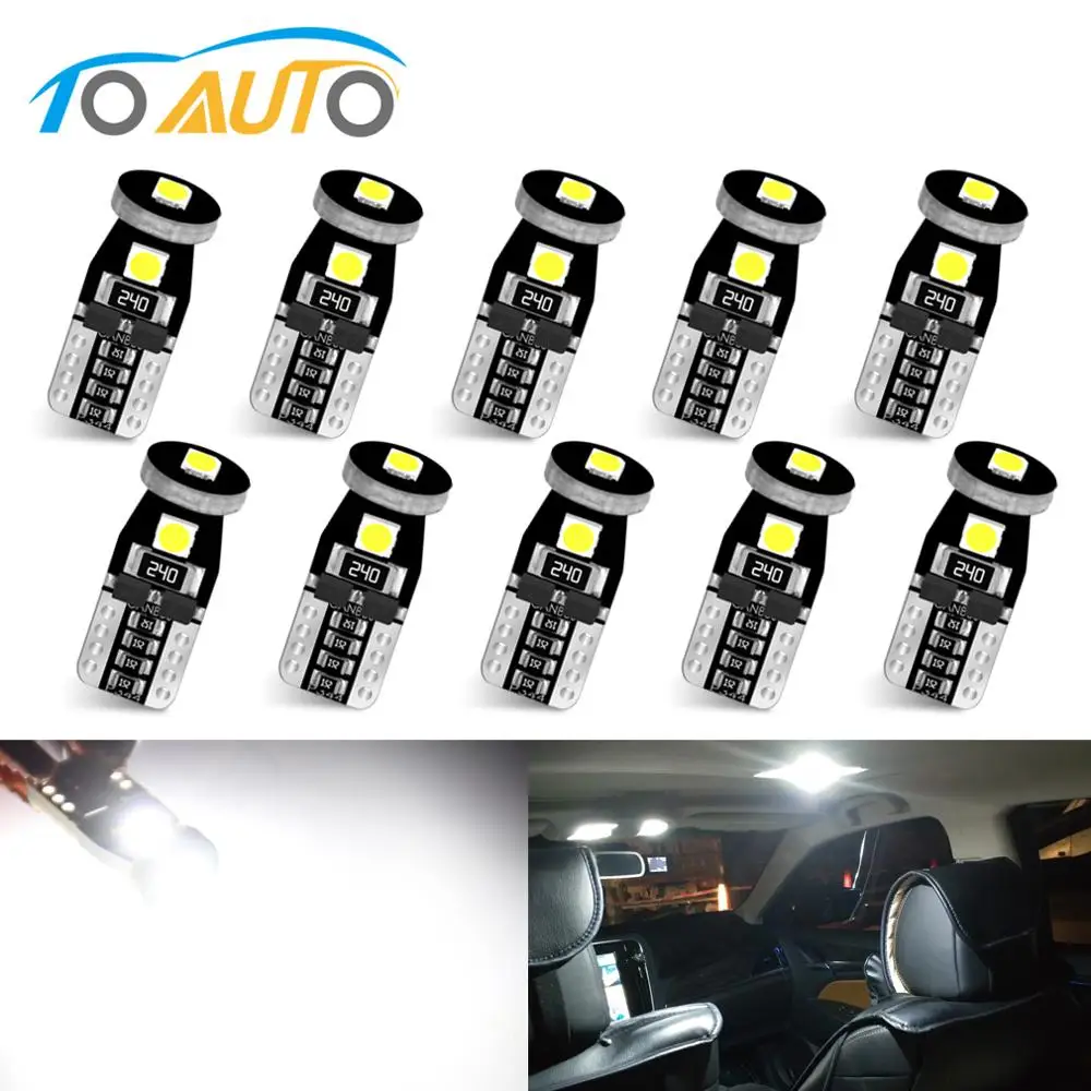 Светодиодные лампы T10 Led W5W 10 шт. 194 168 Canbus без ошибок супер яркие 3030 чипов