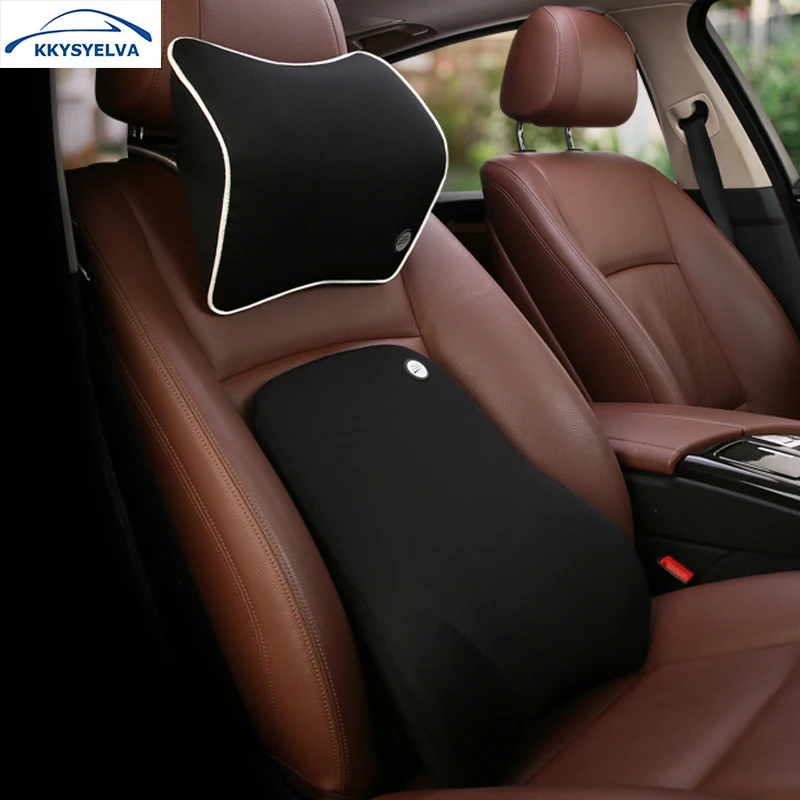 

KKYSYELVA Memory Foam Lumbar Support Cushion For Car And Headrest Neck Pillow Kit Interior Accessories
