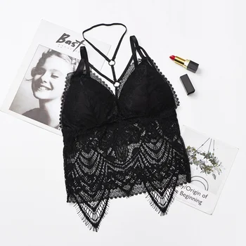 

OIONINOS Summer Women Camisole Push Up Wireless Lace Bralette Top Women Lace Embroidered Underwear