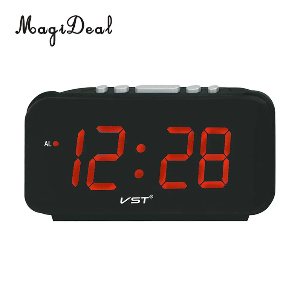 MagiDeal LED Digital Alarm Clock Awake Up Alarm Clock Snooze Alarm Clock for Home Bedroom + 1.8'' Big Display