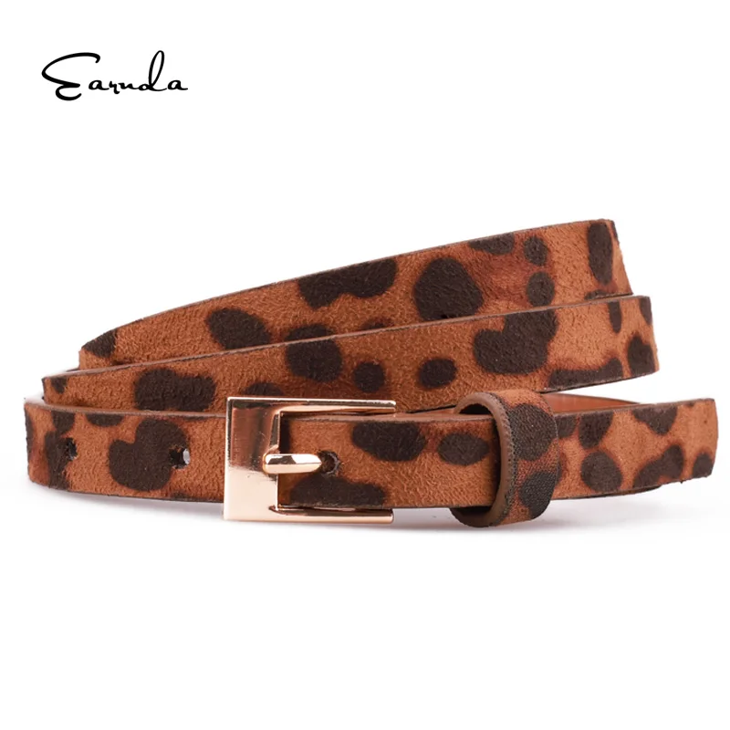 Earnda cinturón de mujer de cuero de la PU cinturones cintura alta calidad estampado de leopardo cinturones oro Pin hebilla correas