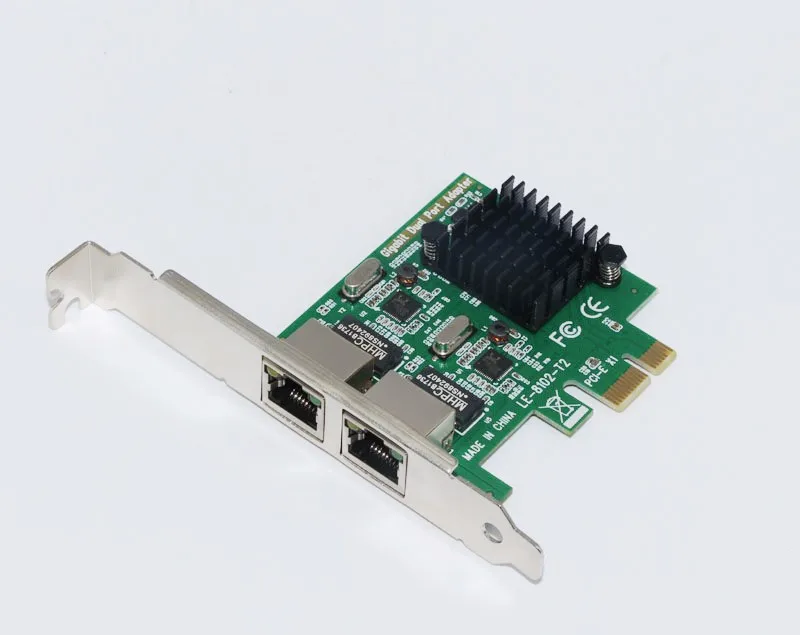 Высококачественная сетевая карта Gigabit Ethernet PCI-Express сетевая карта 1000 м PCIE 2 порта RJ45 NIC сервер Lan адаптер для настольного ПК