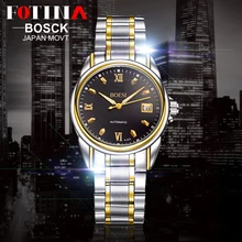 Classique De Luxe Mens Transparent Automatique Squelette Mécanique Montres Hommes Marque En Cuir En Acier Inoxydable D’affaires Jour Date Montre