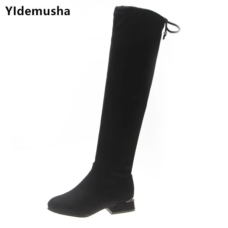 YIdemusha botines mujer/2018 г. женская обувь черные женские сапоги в римском стиле для