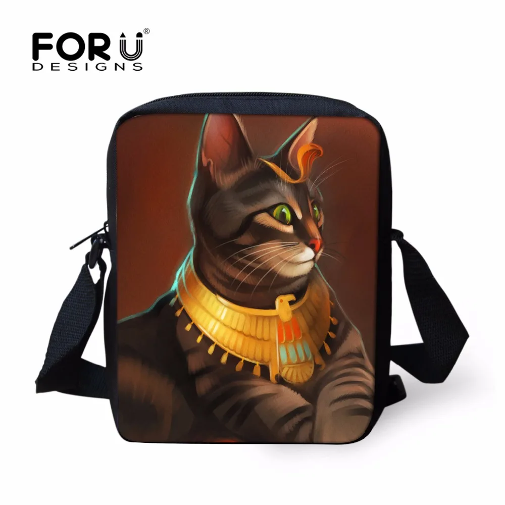 FORUDESIGNS Egyptian Mau Print Crossbody Bag For Men Women,Cute Cat