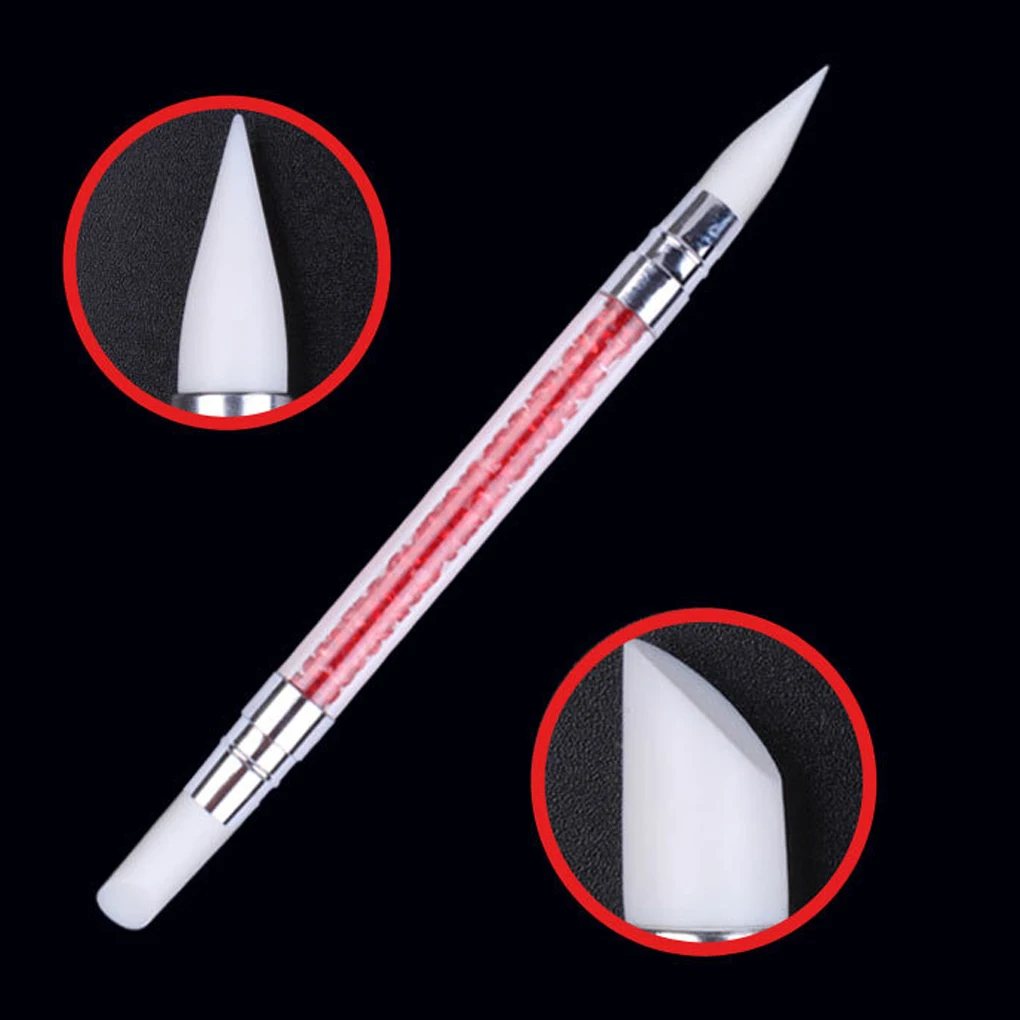 Дизайн ногтей, ручка с кисточкой стразы Алмазный Металл акриловая ручка Резьба порошок Гель жидкий салон лайнер кисти для ногтей
