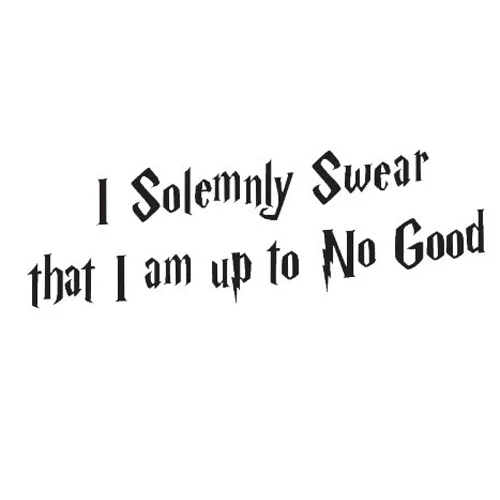 /"I Solemnly Swear I Am up to No Good/" Harry Potter Decal Sticker Window Wall Art