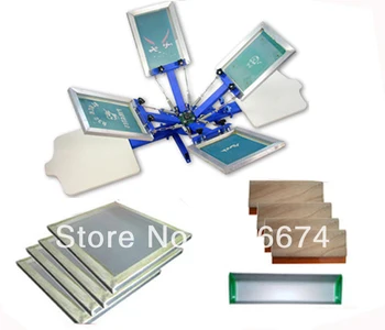 Best Free Shipping Discount Full Set 4 Color 2 Station T-shirt Screen Printing Kit Press Printer Machine Flash Dryer Expsoure