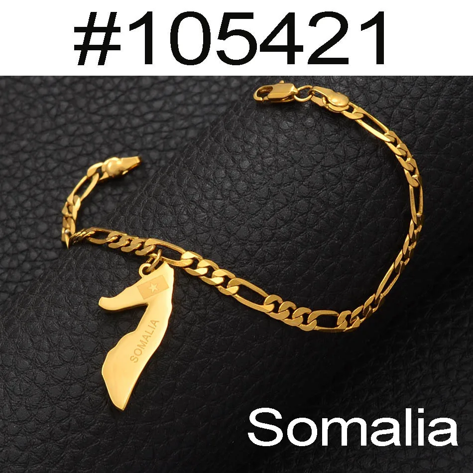 Браслеты Anniyo с изображением флага для мужчин и женщин, браслет с изображением флага для мужчин и женщин, Trinidad и Tobago/erradea/Ghana/syri/Somalia/Senegal#105321 - Окраска металла: Somalia