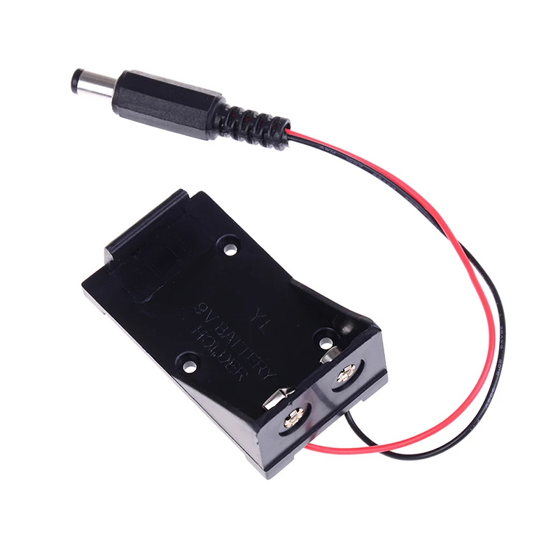 Black Plastic9V battery holder Battery Storage Box Case DIY Batteries Clip Holder Container With Wire Lead Pin