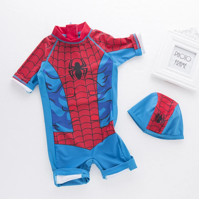 Купальные костюмы для маленьких мальчиков и девочек с рисунком Человека-паука; слитные купальные костюмы для маленьких мальчиков; летняя пляжная одежда для серфинга