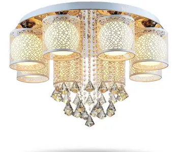 

2019 New Round LED Crystal Ceiling Light For Living Room Indoor Lamp with Remote Controlled luminaria home decoration