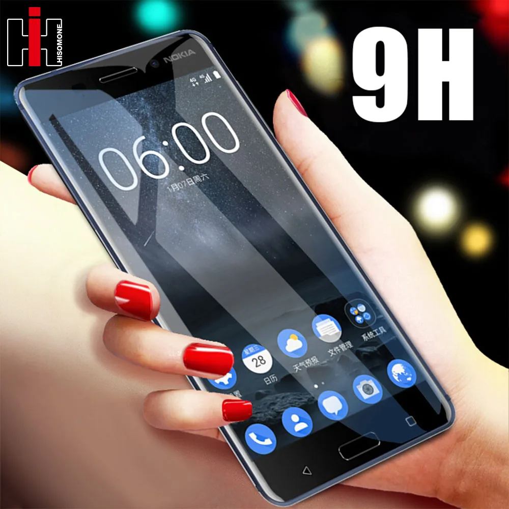 Hisomone 9H закаленное стекло для Nokia 6 2017 5 3 8 7 Защитная пленка экрана анти-разбитое |