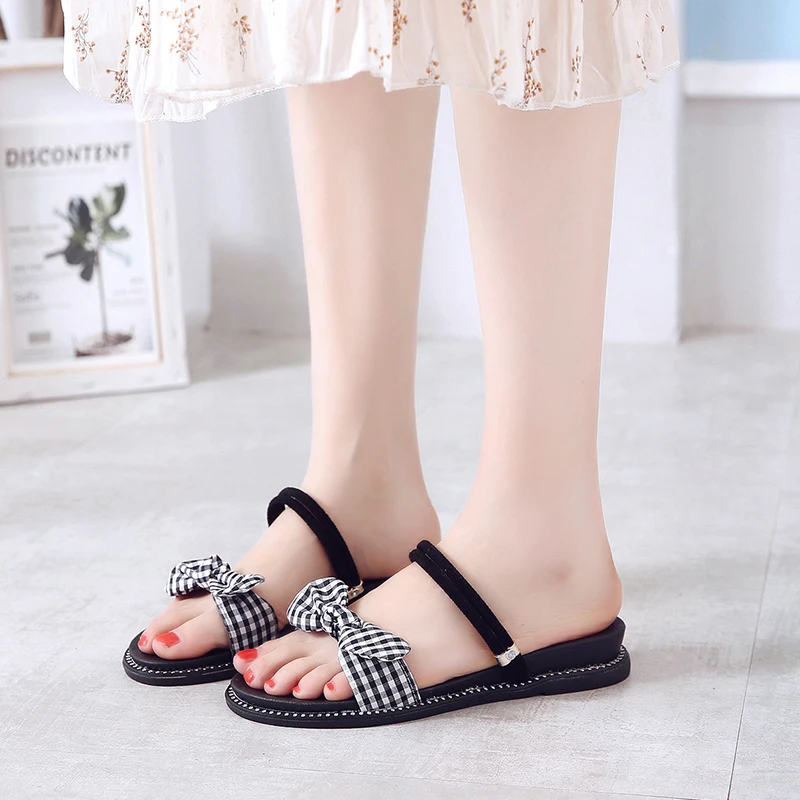 

Summer Women Sandals 2019 new Fashion Women Shoes Flat Beach Sandals Sexy Women Sandal Bow-knot Ladies Shoes Sandalias