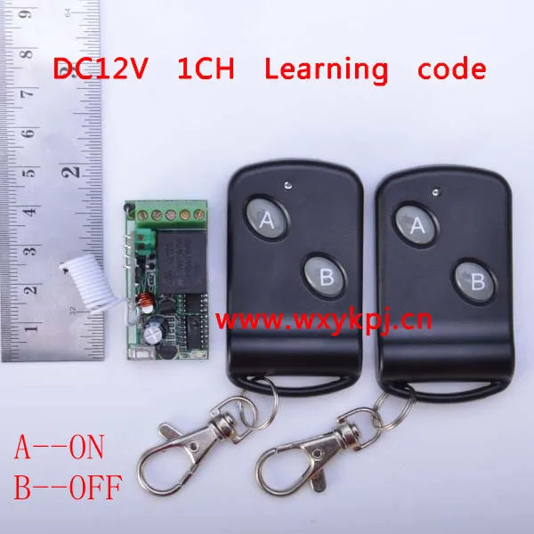 

DC12V 1CH Wireless Remote Control Switch System Manufacturer in china Learning code 1 channal receiver