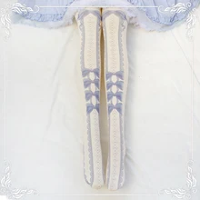 Высококачественные японские милые шелковые чулки в стиле Лолиты с бантиком, женские колготки для девочек