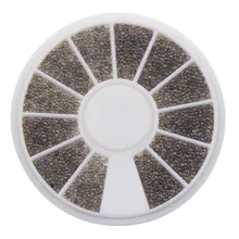 2016 New Fashion Gray Glass Caviar Nail Beads Round Design Nail Wheel Women DIY Jewelry Accessories Material DIY Tools WY348