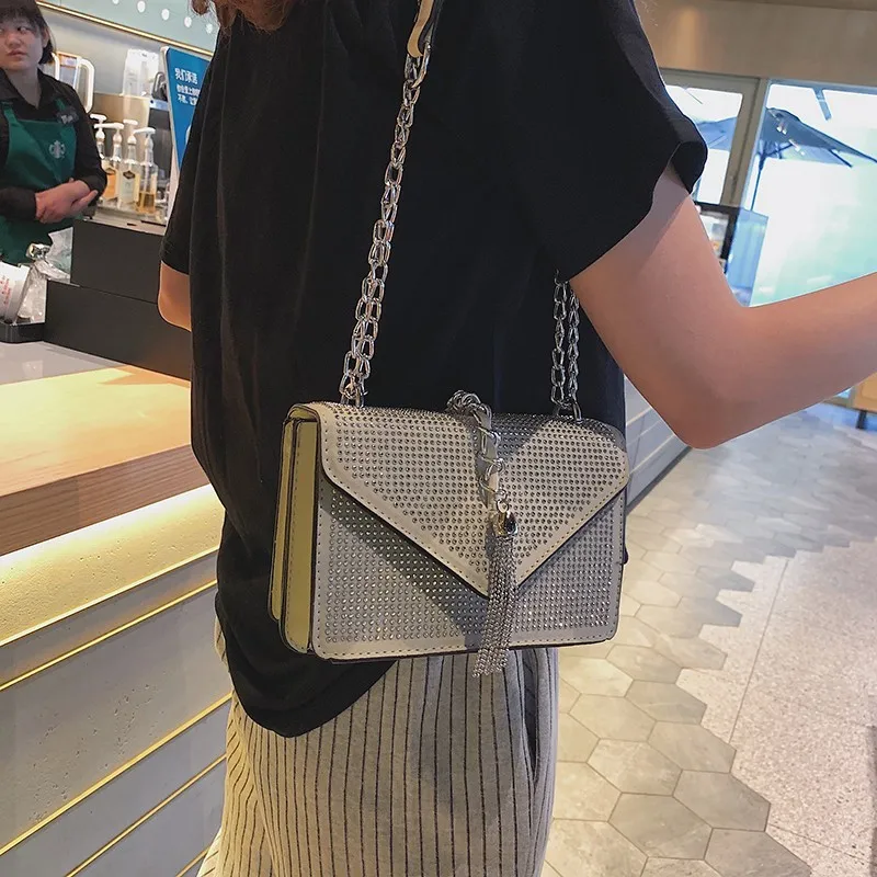 Модные роскошные сумки для женщин бриллианты известный дизайнер сумки кисточкой вечерние кошельки и сумки Сумка через плечо из искусственной кожи