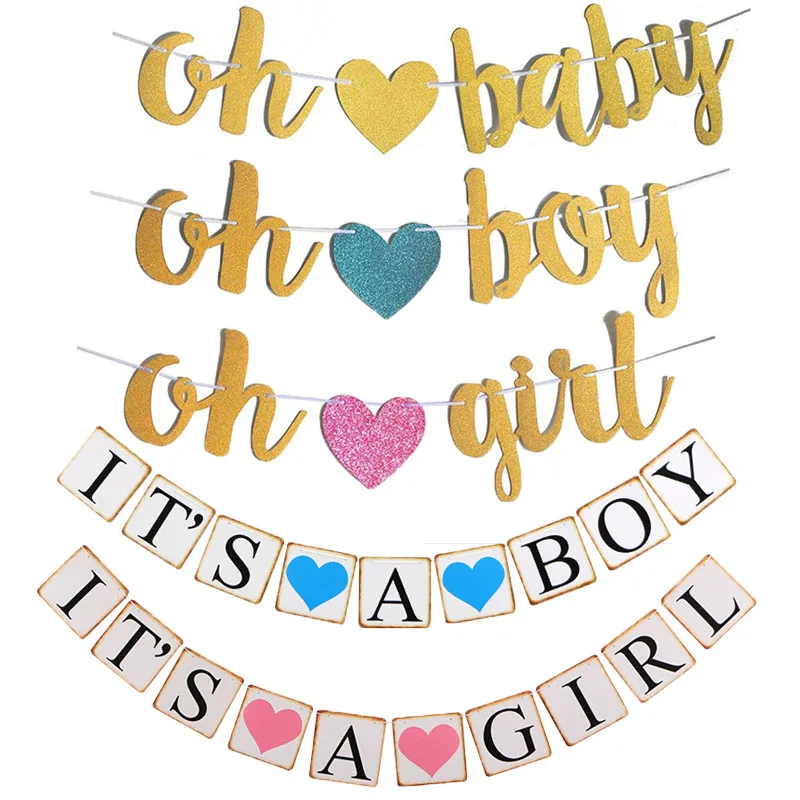 1 шт. флажки It's a boy/girl Oh бумажные гирлянда декор для дня рождения Babyshower товары