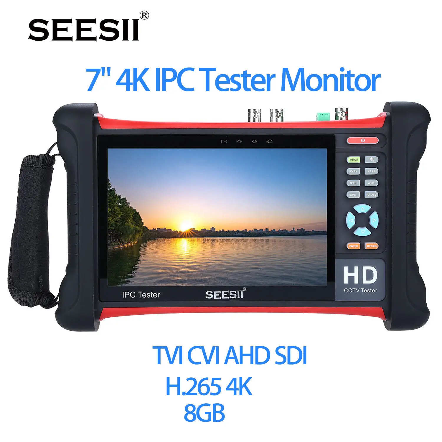 SEESII X7-ADHS4 " сенсорный экран 4K 1080P IPC камера CCTV retina тестер монитор Wifi TVI CVI AHD SDI CVBS IP обнаружения аналоговый