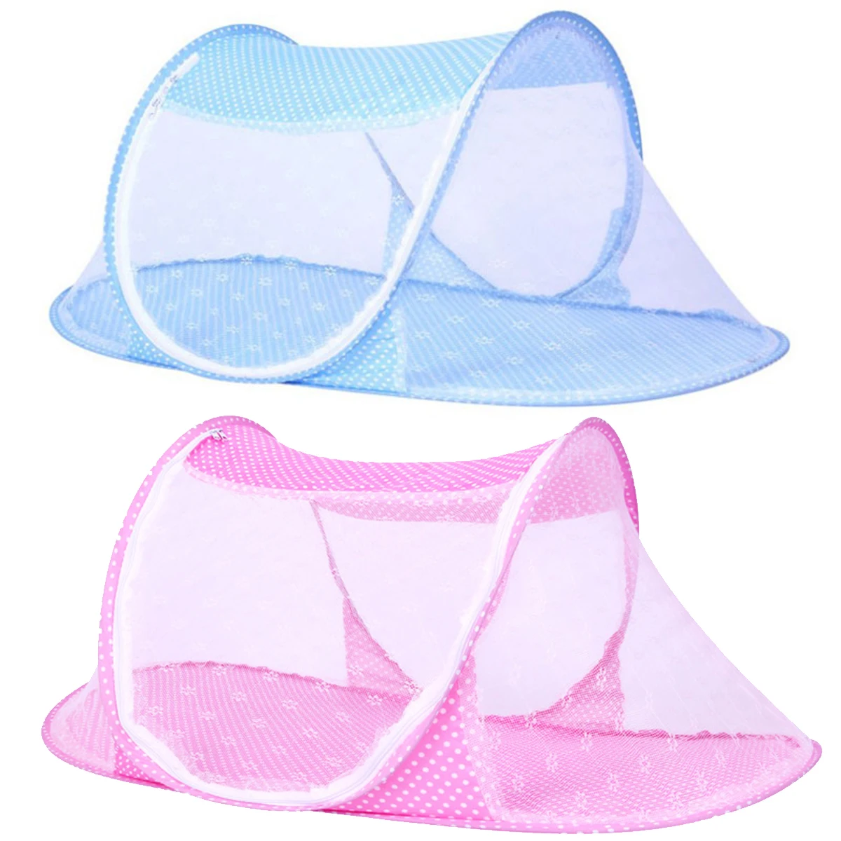 

Dot Ship type Foldable Toddler Kids Infant Baby Safty Mosquito Net Netting Crib Bed Playpen Play Tent Blue 68*35*40cm