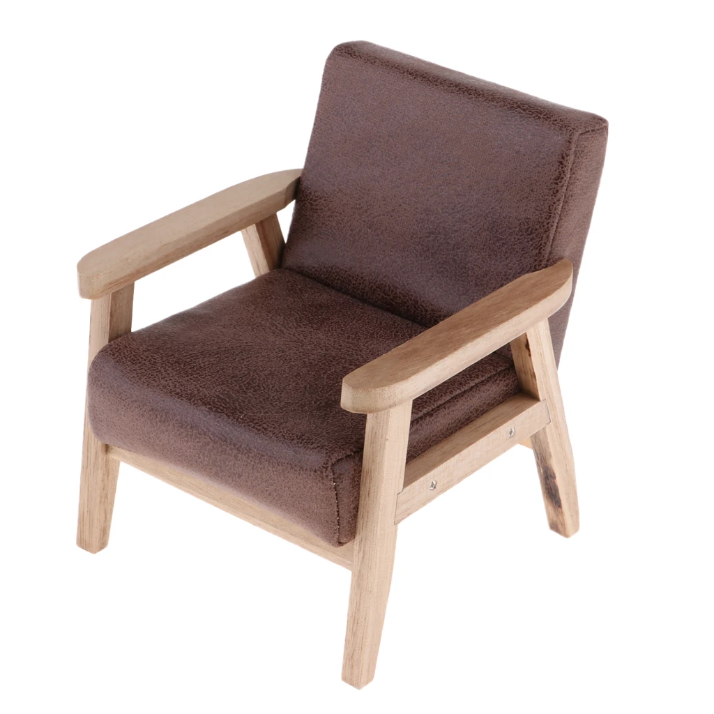 1/6 Scale Flannelette Japanese Sofa Armchair Model for Dolls House Furniture Decor Brown | Игрушки и хобби