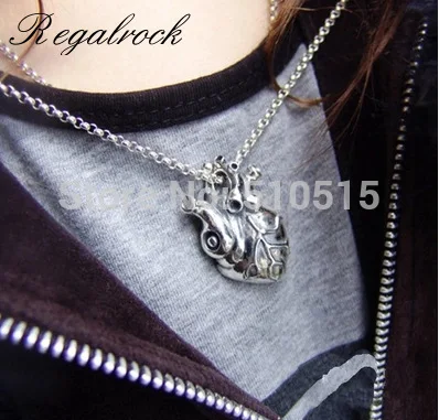 

Anatomy Jewelry Steampunk Anatomical Gothic Cardiac Heart Pendant Necklace