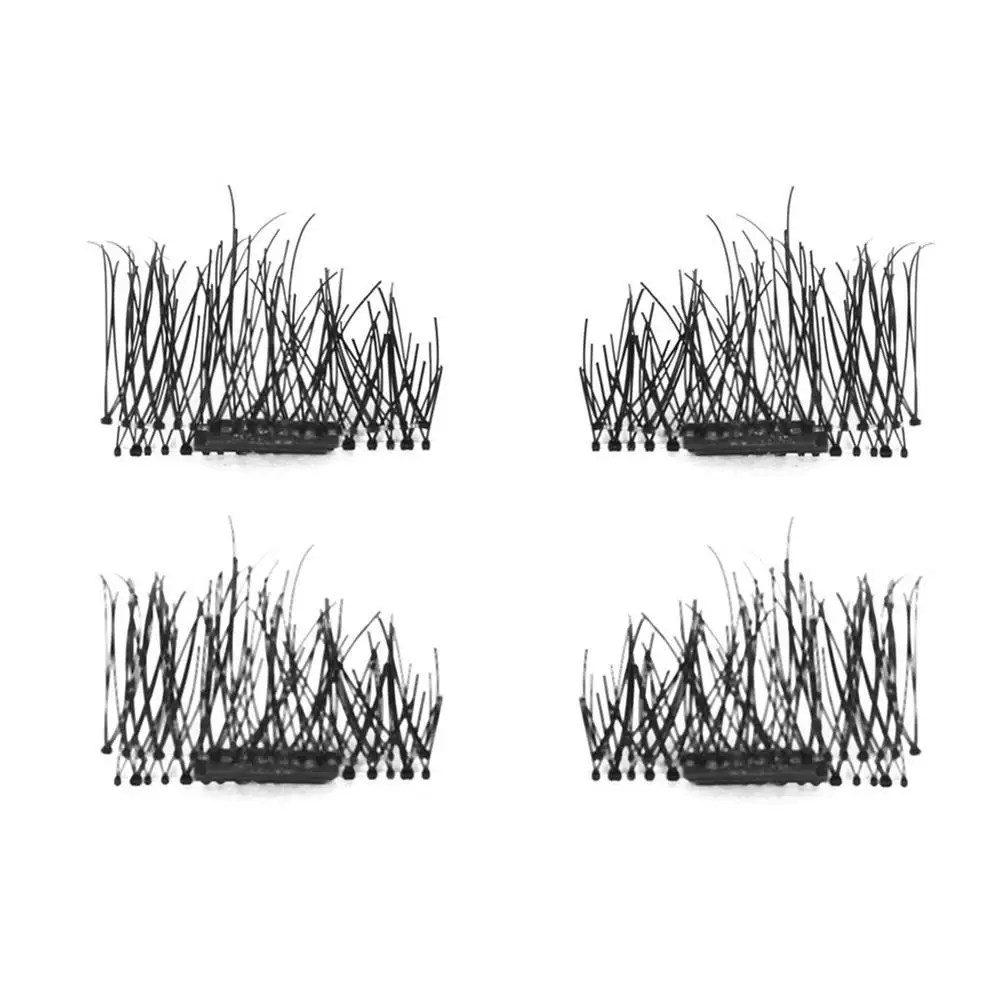 3D Магнитный ненастоящий ресницы натуральные наращивание ресниц ручной работы 4 шт./1 пара накладные ресницы на магнитах натуральный без клея многоразовые