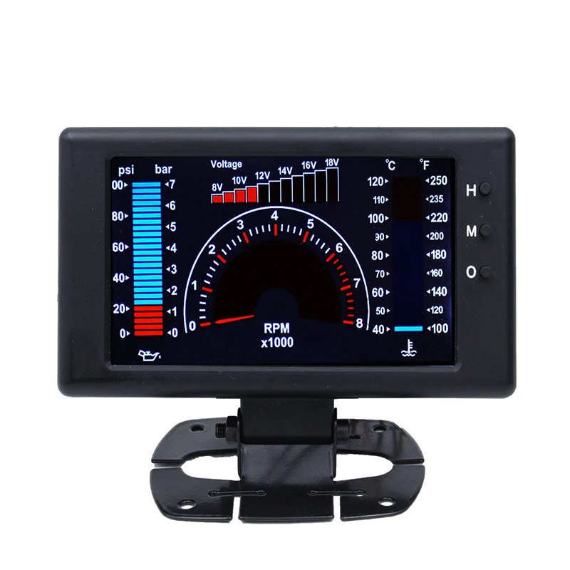 

5 inch 4 in 1 Racing Gauge VOLT RPM WATER TEMP OIL PRESS PSI and Bar car auto gauge LED gauge LCD Display