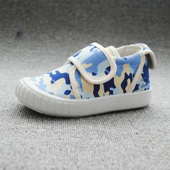 

Children Camouflage blue Casual Shoes Boys Print Canvas Breathable Flat E-70 Student Camouflage Kids Rubber Sport Casual Shoes
