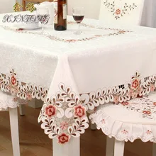 Table cloth, European style hollowed Embroidery tablecloth, tea table cloth, seat cover cushion