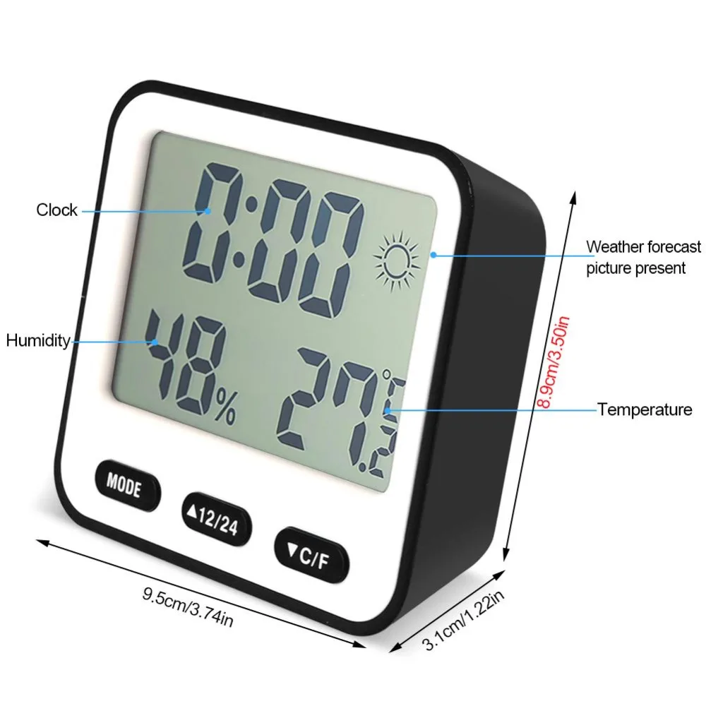 Многофункциональный цифровой Будильник Электронный Цифровой термометр гигрометр ЖК-таймер 4 цвета термометр часы будильник
