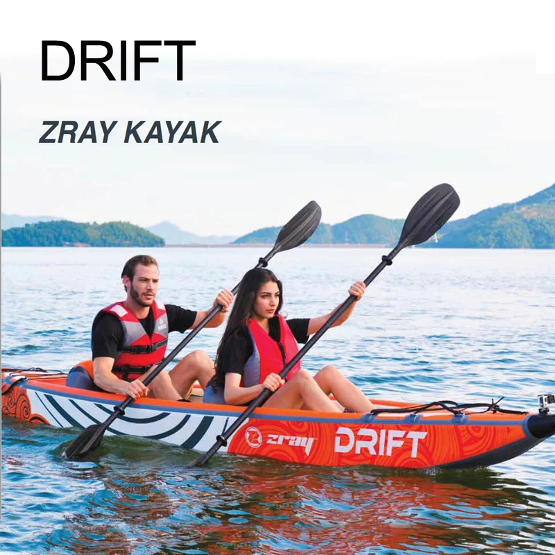 

kayak drop stitch high pressure material 2 person double inflatable kayak paddle drainage system inflatable boat dinghy raft