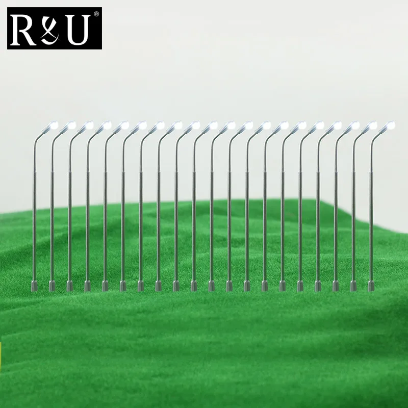 

20pcs HO Scale Model Lamppost LED Street Single-head Lights For Modelmaking Miniatures Train Railway Railroad Layout Accessories