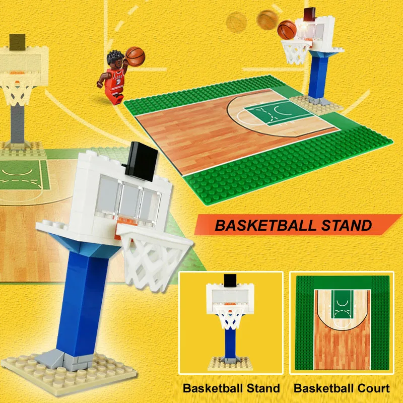 

Basketball Stand for Basketball Court DIY Building Block Set 3D Construction Brick Toys Educational Block toy for Children