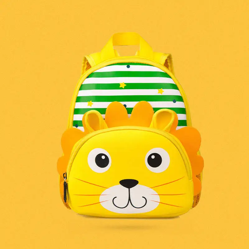 Серия «зоопарк», детские рюкзаки для девочек и мальчиков, милые школьные сумки с 3D рисунком льва, тигра, жирафа, водонепроницаемые сумки для детского сада, mochilas - Цвет: Lion