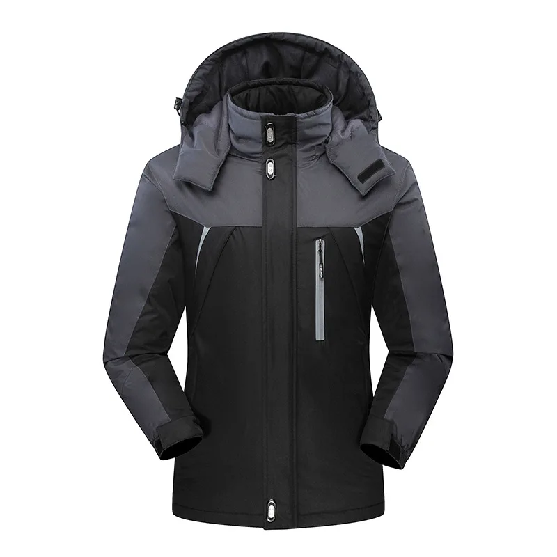 

2019 Men's Winter Jackets Mens Thicken Patchwork Outwear Coats Male Fleece Hooded Parkas Thermal Warm Plus Size 5XL