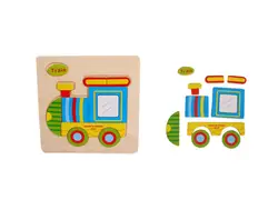 Милый деревянный поезд головоломки Обучающие Развивающие детские игрушки детям обучение доставка Mar9 P30