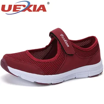 

UEXIA Fashion Spring-Fall Women Casual Sport Flats Fashion Shoes Mother Walking Loafers Breathable Non-slip sole Mesh Sneakers
