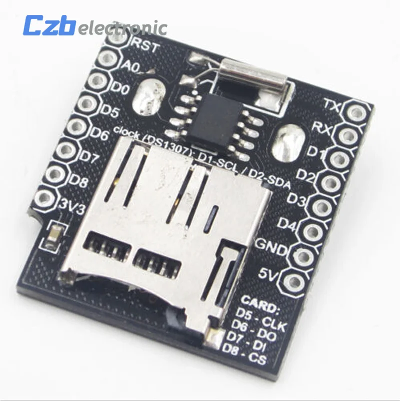 RTC DS1307 Real Time Clock DataLog Shield with Micro SD for WeMos D1 mini+RTC DS1307 Clock With Pin-headers Set For Arduino 3 (2)