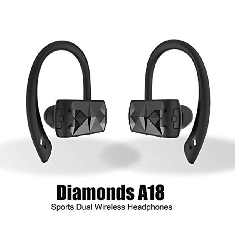 

A18 Cordless Dual Bluetooth Headset Anti-slip Sports Dual Wireless Headphones For Gym Sports for ISO and Android P2
