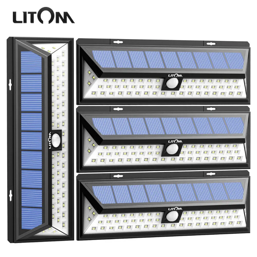 

4 Pack 54 LED Solar Light Wall Lamp Outdoor Wide Angle Wireless Security Yard Lights Waterproof IP65 Luz Solar Led Para Exterior