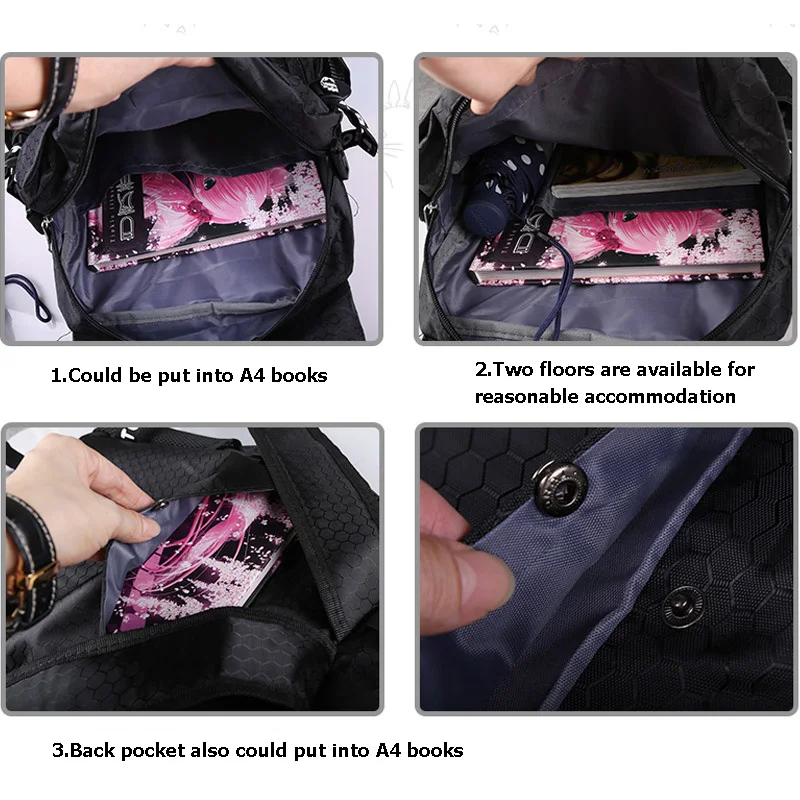 Teenager Totoro Backpack Canvas Hayao Miyazaki Boys Anime School Bags Girl Cartoon A4 Book Bag Children Schoolbag Mochila BP0174 (11)