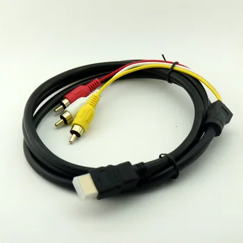 

1pcs 5FT HDMI Male to 3x RCA AV Audio Video Adapter Cable Cord for 1080P TV HDTV DVD